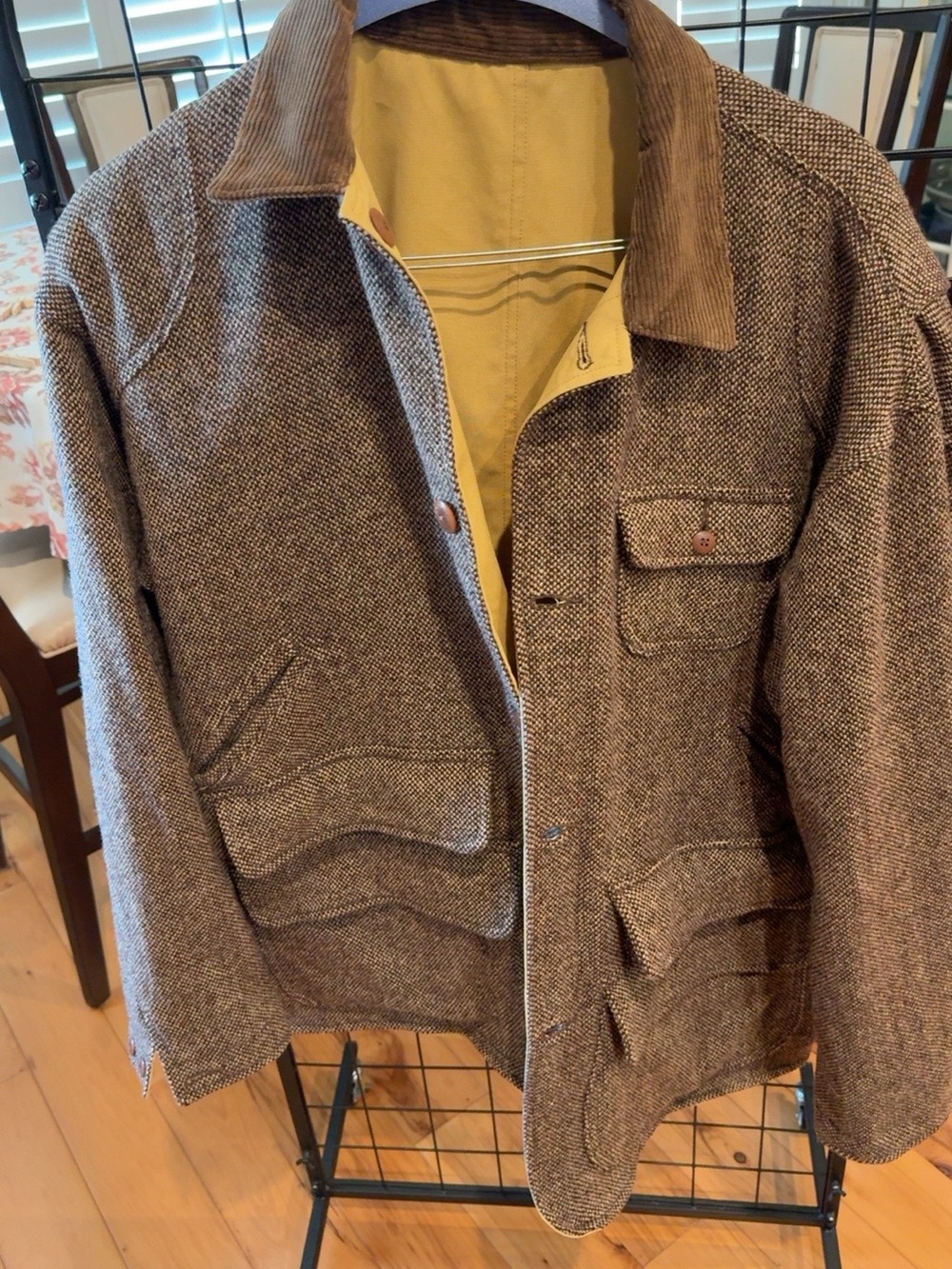 Vintage Polo Ralph Lauren Reversible Tweed Wool Field Jacket XL